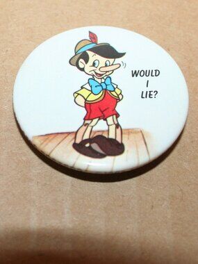 Pinocchio 1 3/4" Disney Round Metal Button Pin